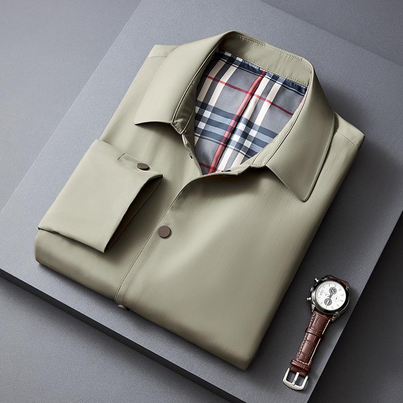 ステンカラーコート メンズ 無地 スナップボタン留め ビジネスコート シンプル カジュアル きれいめ 通勤 仕事 コート アウター 冬 秋 春 | ホームアイホーム | 04