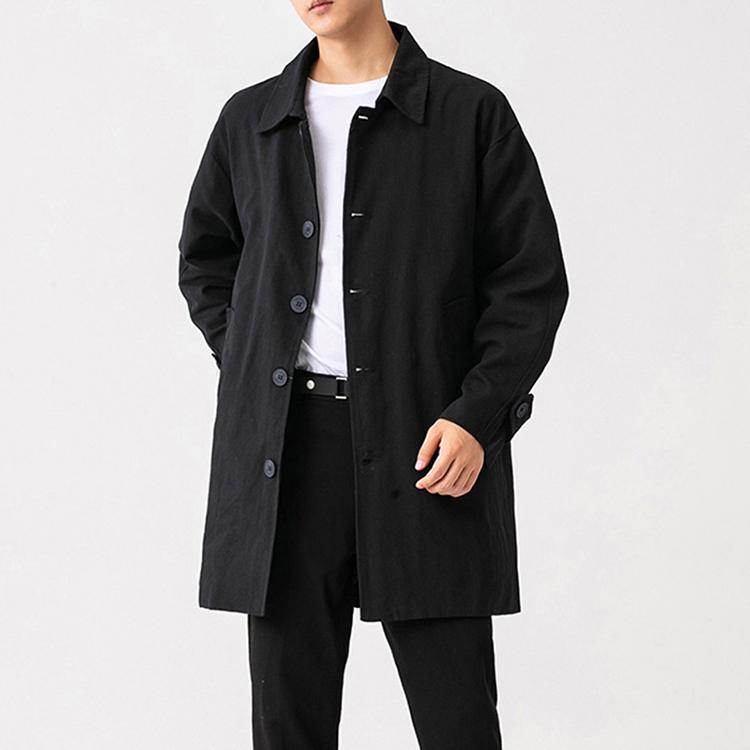 ステンカラーコート メンズ ビジネスコート チェック ミドル丈 シンプル 膝上 大きいサイズ 通勤 仕事 オフィス アウター 冬 秋 春 | ホームアイホーム | 03