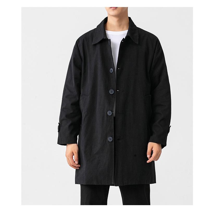 ステンカラーコート メンズ ビジネスコート チェック ミドル丈 シンプル 膝上 大きいサイズ 通勤 仕事 オフィス アウター 冬 秋 春 | ホームアイホーム | 04