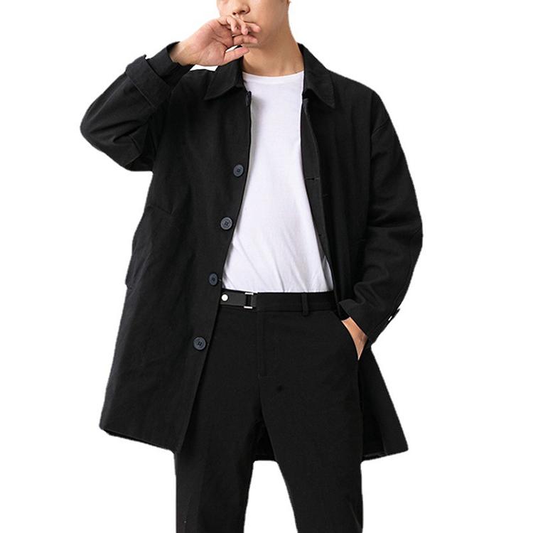 ステンカラーコート メンズ ビジネスコート チェック ミドル丈 シンプル 膝上 大きいサイズ 通勤 仕事 オフィス アウター 冬 秋 春 | ホームアイホーム | 06