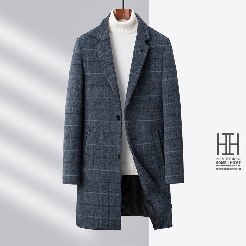 チェスターコート メンズ ロングコート チェック柄 おしゃれ ブローチ付き ビジネス ウール混 ビジネスコート 通勤 ウールコート 防寒 保温 暖かい 秋服 冬服 | ホームアイホーム | 13