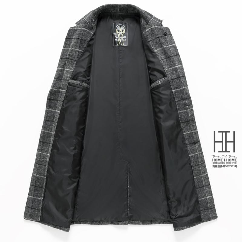 チェスターコート メンズ ロングコート チェック柄 おしゃれ ブローチ付き ビジネス ウール混 ビジネスコート 通勤 ウールコート 防寒 保温 暖かい 秋服 冬服 | ホームアイホーム | 04