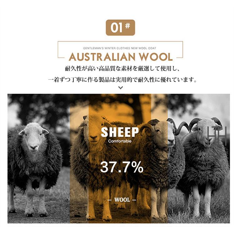 チェスターコート メンズ ロングコート チェック柄 おしゃれ ブローチ付き ビジネス ウール混 ビジネスコート 通勤 ウールコート 防寒 保温 暖かい 秋服 冬服 | ホームアイホーム | 06