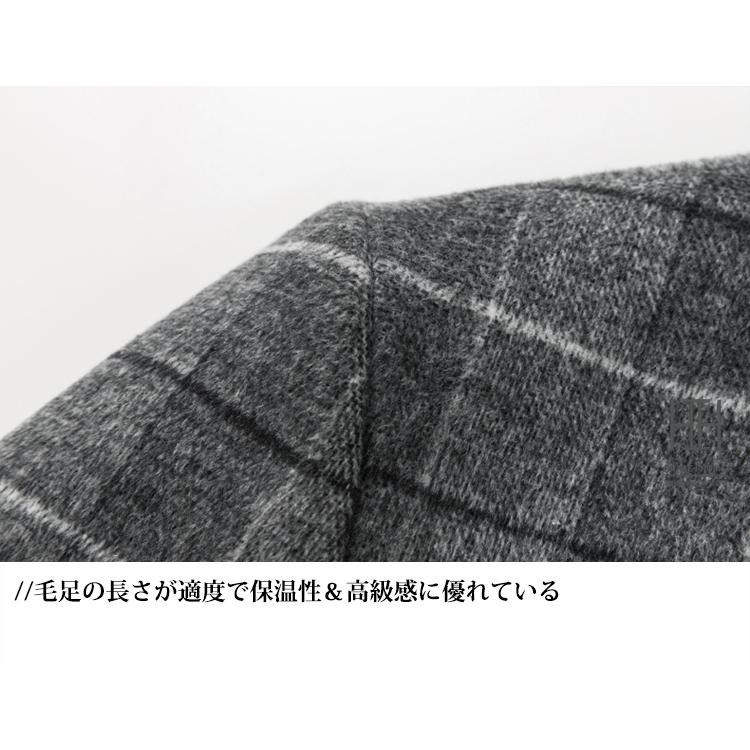 チェスターコート メンズ ロングコート チェック柄 おしゃれ ブローチ付き ビジネス ウール混 ビジネスコート 通勤 ウールコート 防寒 保温 暖かい 秋服 冬服 | ホームアイホーム | 09