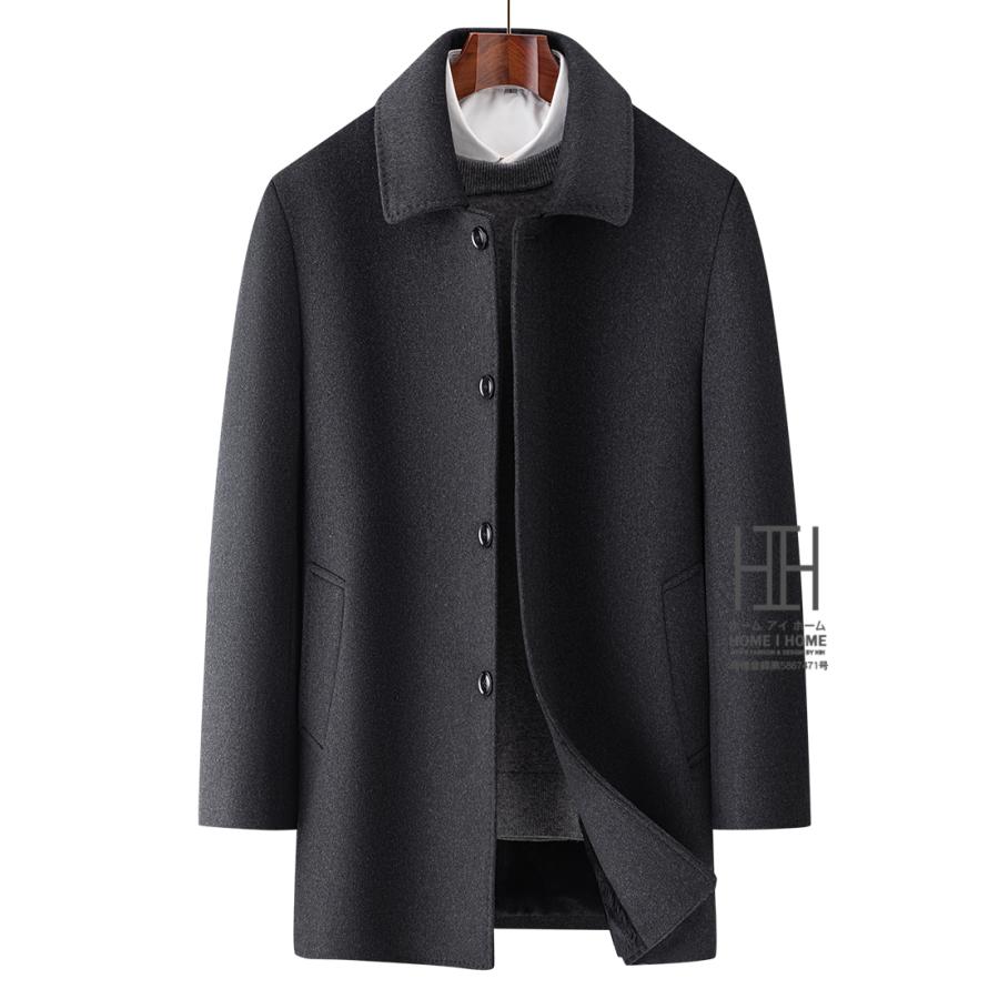 ステンカラーコート メンズ ウールコート ウール混 バルマカーンコート ボア襟 裏ボア おしゃれ 防寒 ビジカジ 暖か 30代 40代 50代 60代 ビジネスコート | ホームアイホーム | 08