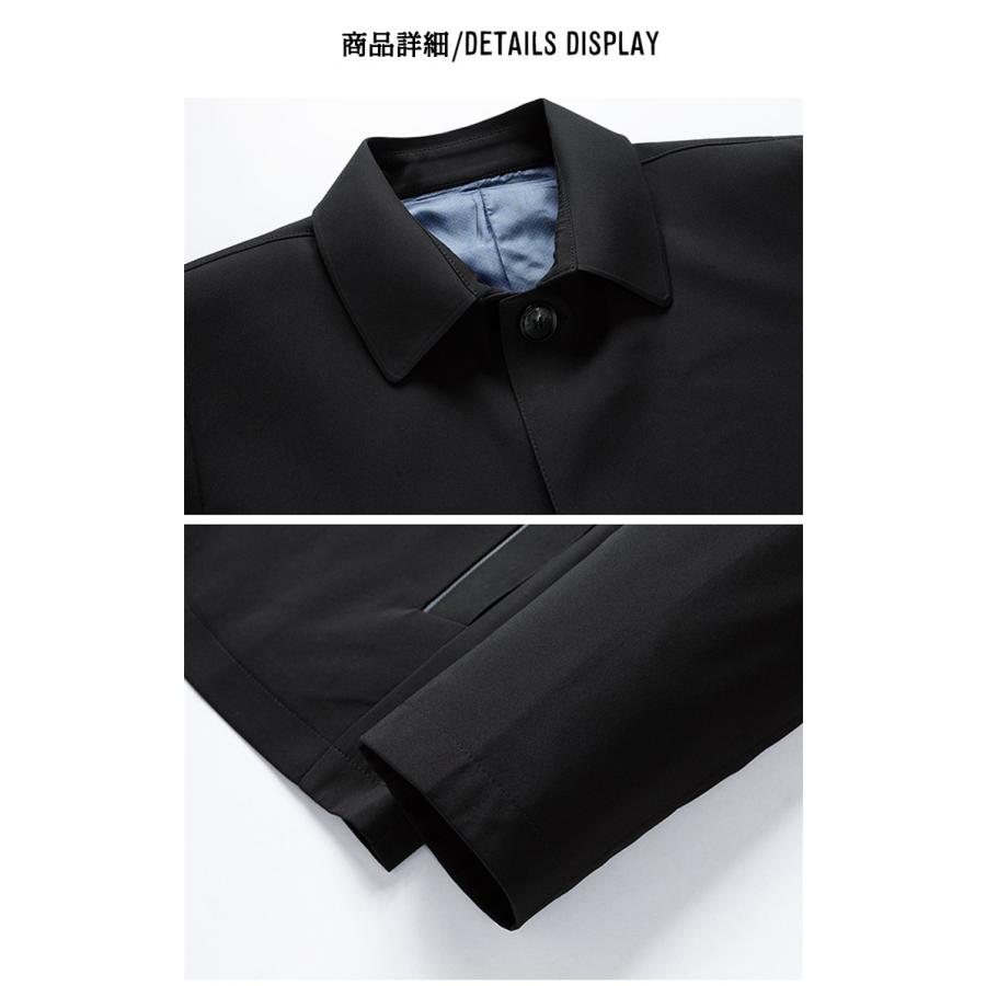 ステンカラーコート メンズ ビジネスコート 無地 カジュアル きれいめ シンプル 通勤 仕事 Pコート アウター 冬 秋 春 | ホームアイホーム | 11