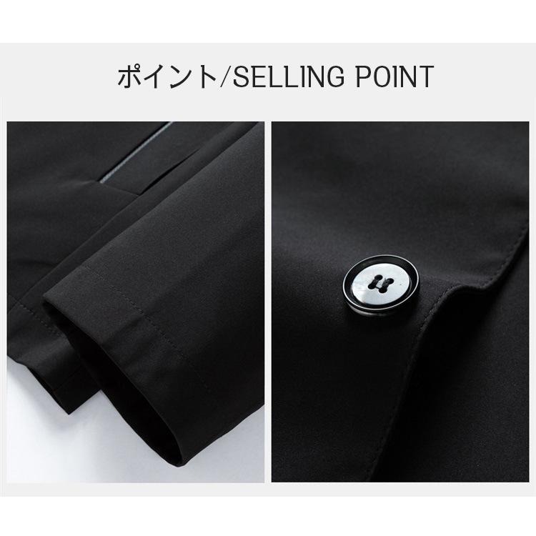 ステンカラーコート メンズ ビジネスコート 無地 カジュアル きれいめ シンプル 通勤 仕事 Pコート アウター 冬 秋 春 | ホームアイホーム | 03