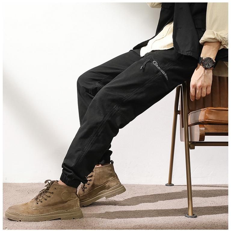 ジョガーパンツ テーパードパンツ 英文字 メンズ 刺しゅう入り きれいめ 多ポケット ストレッチ 綿パンツ 作業ズボン アウトドア ワーク カーゴパンツ | ホームアイホーム | 03