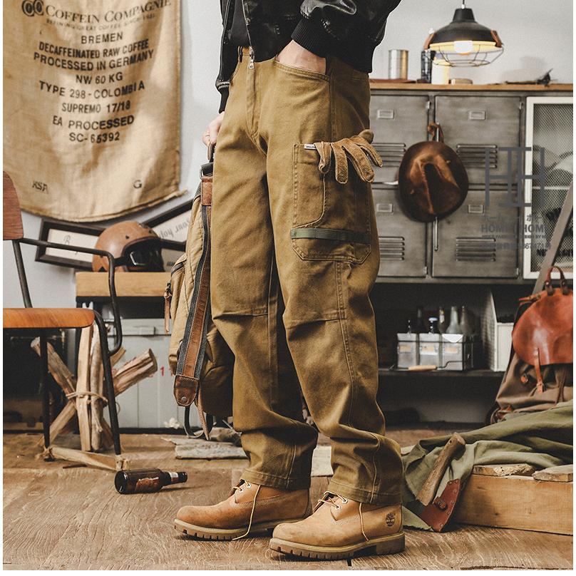 OUTDOOR カーゴパンツ メンズ チノパン チノパンツ アウトドア 6ポケット デザイン 作業着 ストレート 綿100 ゆったり メンズパンツ ワイド ロング ミリタリー | ホームアイホーム | 02