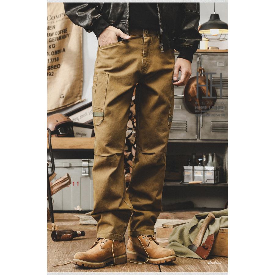 OUTDOOR カーゴパンツ メンズ チノパン チノパンツ アウトドア 6ポケット デザイン 作業着 ストレート 綿100 ゆったり メンズパンツ ワイド ロング ミリタリー | ホームアイホーム | 04