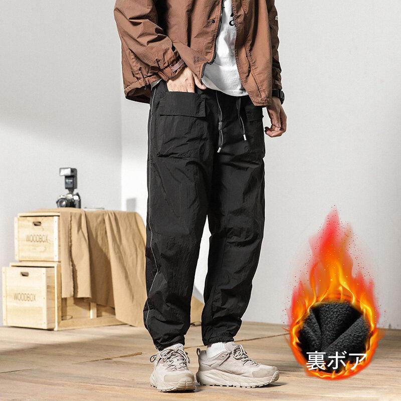 裏ボアパンツ メンズ 防寒対策 防風 ワークパンツ ウエストゴム 裾ドローコード付き 楽々 冬服 裏起毛 温もり ボトム 男性 | ホームアイホーム | 01
