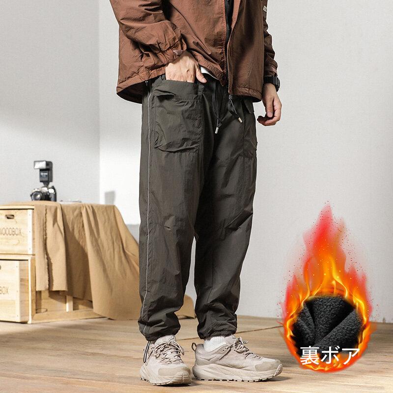 裏ボアパンツ メンズ 防寒対策 防風 ワークパンツ ウエストゴム 裾ドローコード付き 楽々 冬服 裏起毛 温もり ボトム 男性 | ホームアイホーム | 02