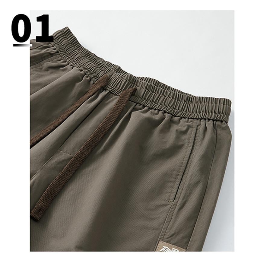 カーゴパンツ ズボン ロング丈 メンズ ストレート ゆったり ワークスタイル カジュアル ワンポイント丈夫 作業着 ゴムウェスト イージーパンツ | ホームアイホーム | 12