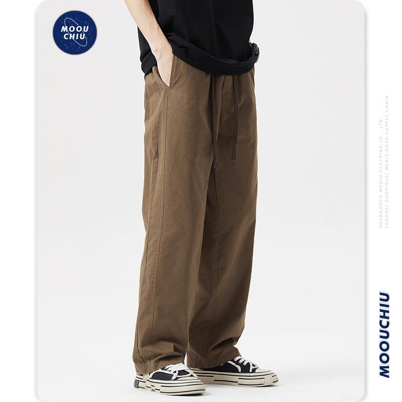 カーゴパンツ ズボン ロング丈 メンズ ストレート ゆったり ワークスタイル カジュアル ワンポイント丈夫 作業着 ゴムウェスト イージーパンツ | ホームアイホーム | 03