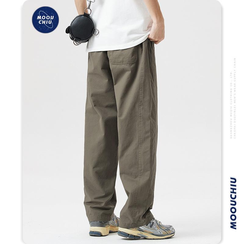 カーゴパンツ ズボン ロング丈 メンズ ストレート ゆったり ワークスタイル カジュアル ワンポイント丈夫 作業着 ゴムウェスト イージーパンツ | ホームアイホーム | 06