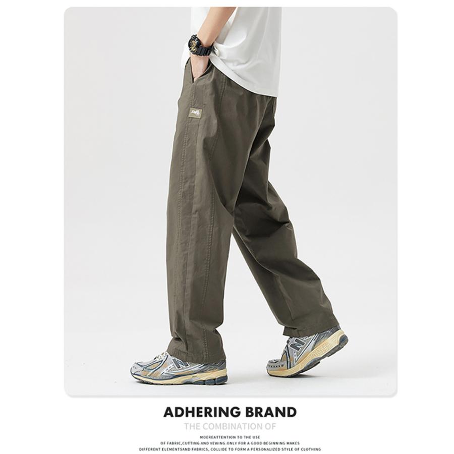 カーゴパンツ ズボン ロング丈 メンズ ストレート ゆったり ワークスタイル カジュアル ワンポイント丈夫 作業着 ゴムウェスト イージーパンツ | ホームアイホーム | 07