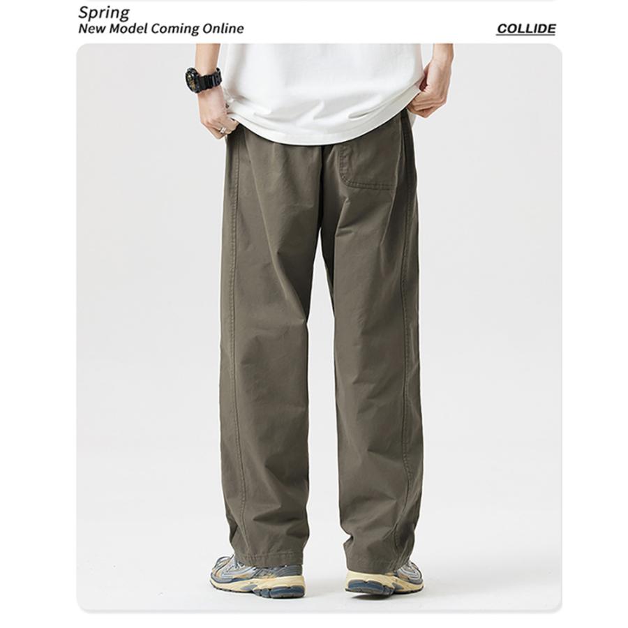 カーゴパンツ ズボン ロング丈 メンズ ストレート ゆったり ワークスタイル カジュアル ワンポイント丈夫 作業着 ゴムウェスト イージーパンツ | ホームアイホーム | 08