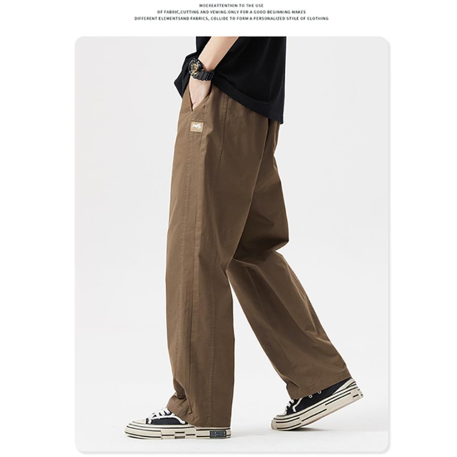カーゴパンツ ズボン ロング丈 メンズ ストレート ゆったり ワークスタイル カジュアル ワンポイント丈夫 作業着 ゴムウェスト イージーパンツ | ホームアイホーム | 11