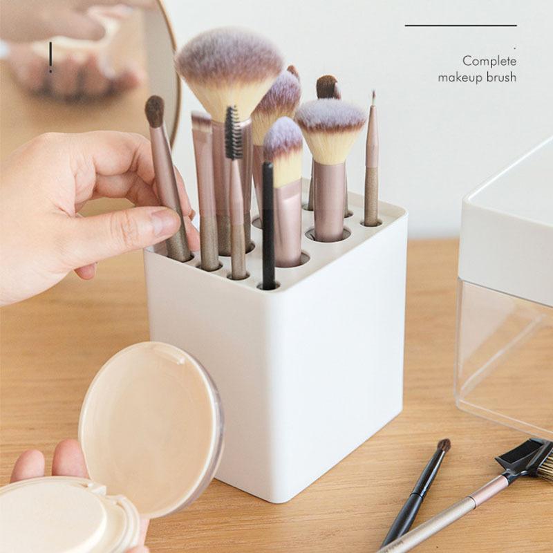 メイクブラシ収納 透明 卓上 旅行 筆入れ 防塵 大容量 乾燥スタンド 収納ボックス メイクブラシ収納ケース 化粧ブラシ メイクボックス メイクブラシケース | ホームアイホーム | 03