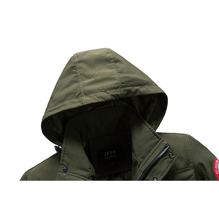 マウンテンパーカー メンズ フード付き ミリタリー系 フード取り外し可能 マンパー シンプル ミリタリージャケット | ホームアイホーム | 10
