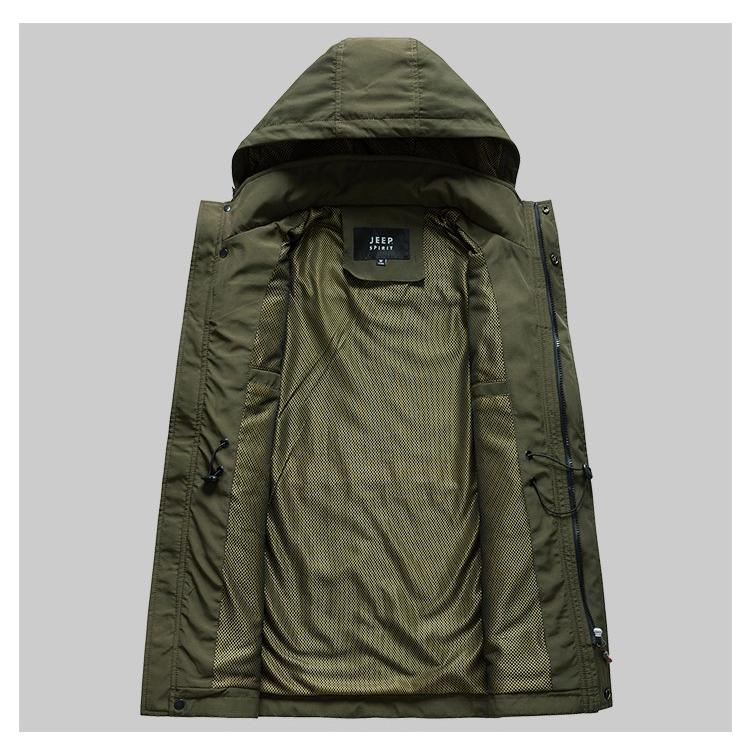 マウンテンパーカー メンズ フード付き ミリタリー系 フード取り外し可能 マンパー シンプル ミリタリージャケット | ホームアイホーム | 06