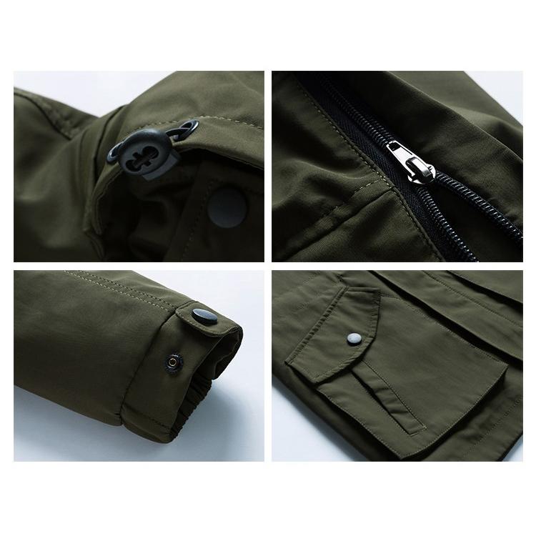 マウンテンパーカー メンズ フード付き ミリタリー系 フード取り外し可能 マンパー シンプル ミリタリージャケット | ホームアイホーム | 09