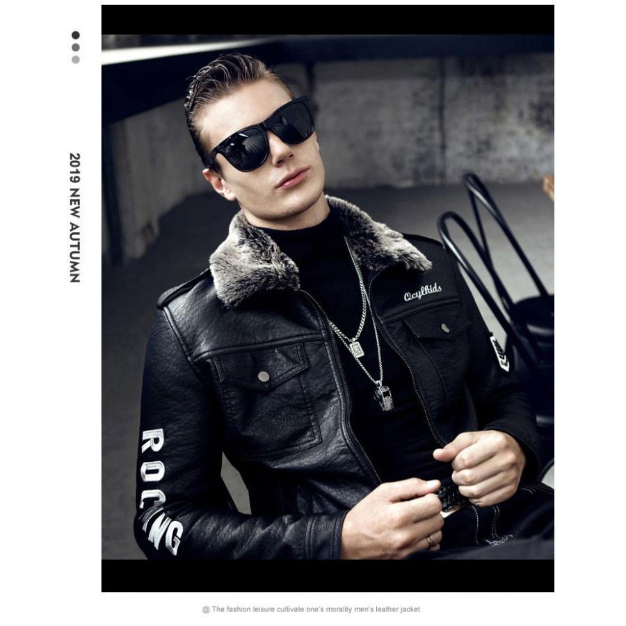 革ジャン メンズ ライダース 裏ボア PU フェイクファー 暖かい ジャケット 暖かい 秋冬アウター | ホームアイホーム | 08