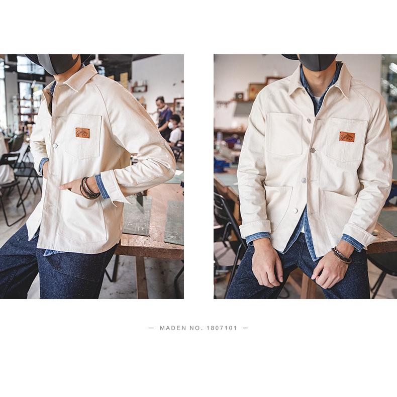 デニムジャケット デニム ジャケット メンズ 13.5oz DENIM ベージュ Gジャン ジージャン カバーオール おしゃれ 綿100 春 秋 冬 アウター ブルゾン 大きいサイズ | ホームアイホーム | 12