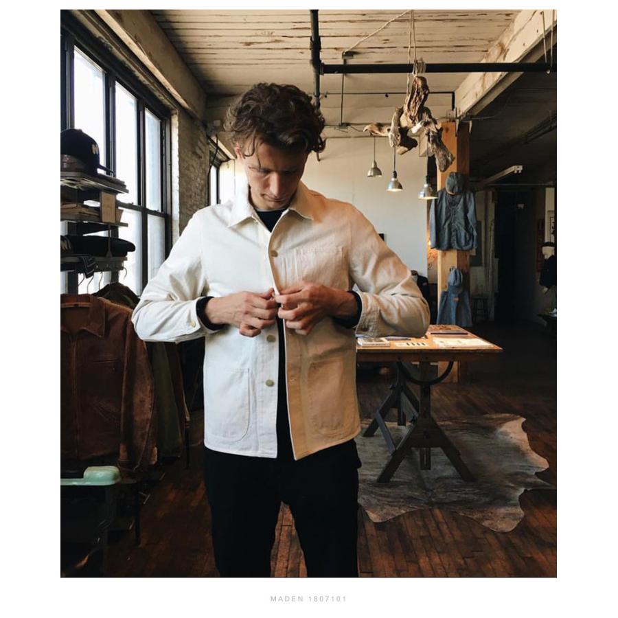 デニムジャケット デニム ジャケット メンズ 13.5oz DENIM ベージュ Gジャン ジージャン カバーオール おしゃれ 綿100 春 秋 冬 アウター ブルゾン 大きいサイズ | ホームアイホーム | 06