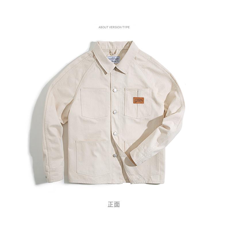 デニムジャケット デニム ジャケット メンズ 13.5oz DENIM ベージュ Gジャン ジージャン カバーオール おしゃれ 綿100 春 秋 冬 アウター ブルゾン 大きいサイズ | ホームアイホーム | 08