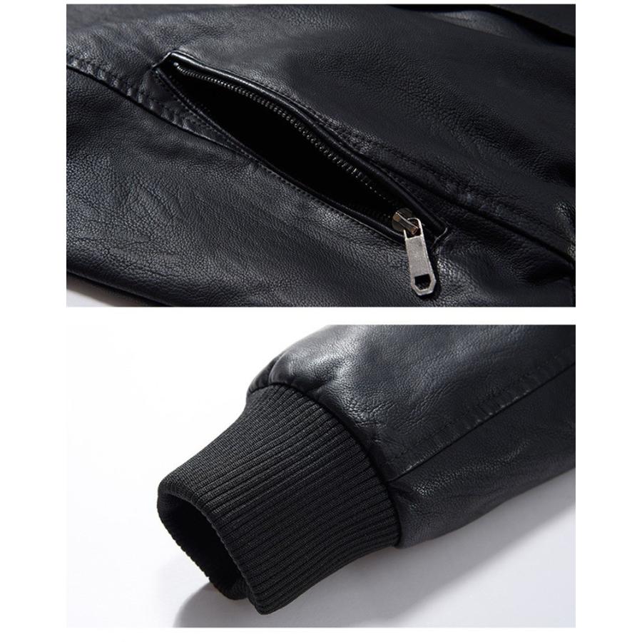 ジャケット メンズ レザージャケット 革ジャン 立ち襟 保温防寒 裏起毛 | ホームアイホーム | 10