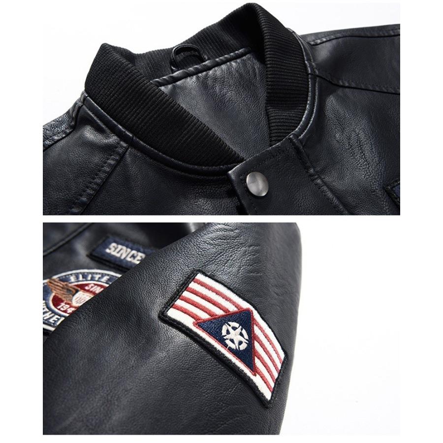 ジャケット メンズ レザージャケット 革ジャン 立ち襟 保温防寒 裏起毛 | ホームアイホーム | 08