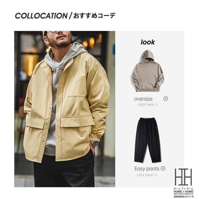 バンドカラー シャツジャケット メンズ 長袖 カジュアルシャツ 綿100 大きいサイズ アメカジ ポケット 長袖シャツ ゆったり ライトアウター 30代 40代 50代 | ホームアイホーム | 05