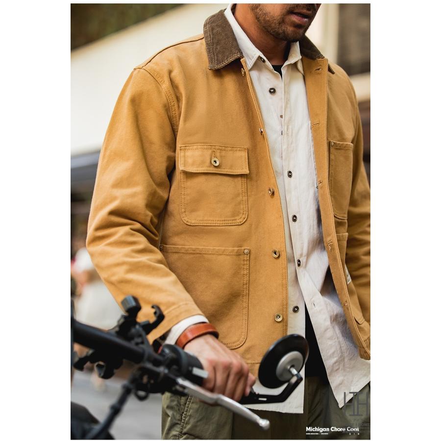 モッズコート ミシガンコート ワークジャケット メンズ おしゃれ 大きいサイズ 多ポケット 機能性 コーデュロイ襟 アメカジ キャンバス ヴィンテージ 秋冬 作業 | ホームアイホーム | 13