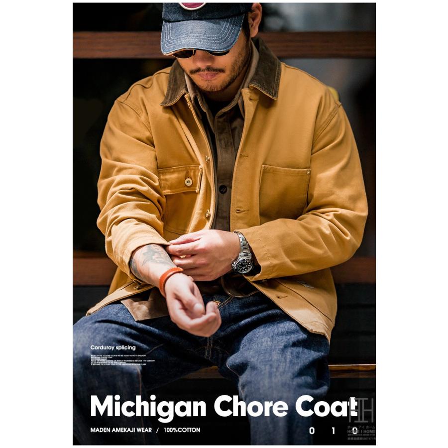 モッズコート ミシガンコート ワークジャケット メンズ おしゃれ 大きいサイズ 多ポケット 機能性 コーデュロイ襟 アメカジ キャンバス ヴィンテージ 秋冬 作業 | ホームアイホーム | 04