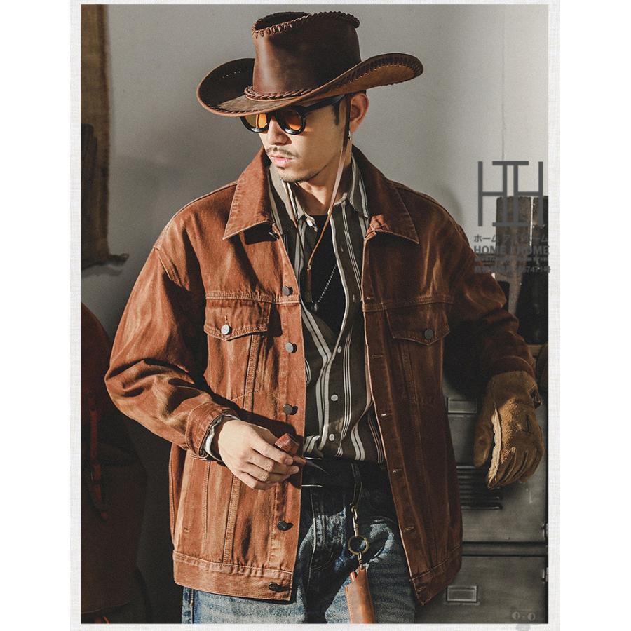 ヴィンテージジャケット デニムジャケット メンズ 色褪せ アウター ウオッシュ加工 ヴィンテージ風 アメカジ 20代 30代 40代 50代 おしゃれ ジージャン Gジャン | ホームアイホーム | 10