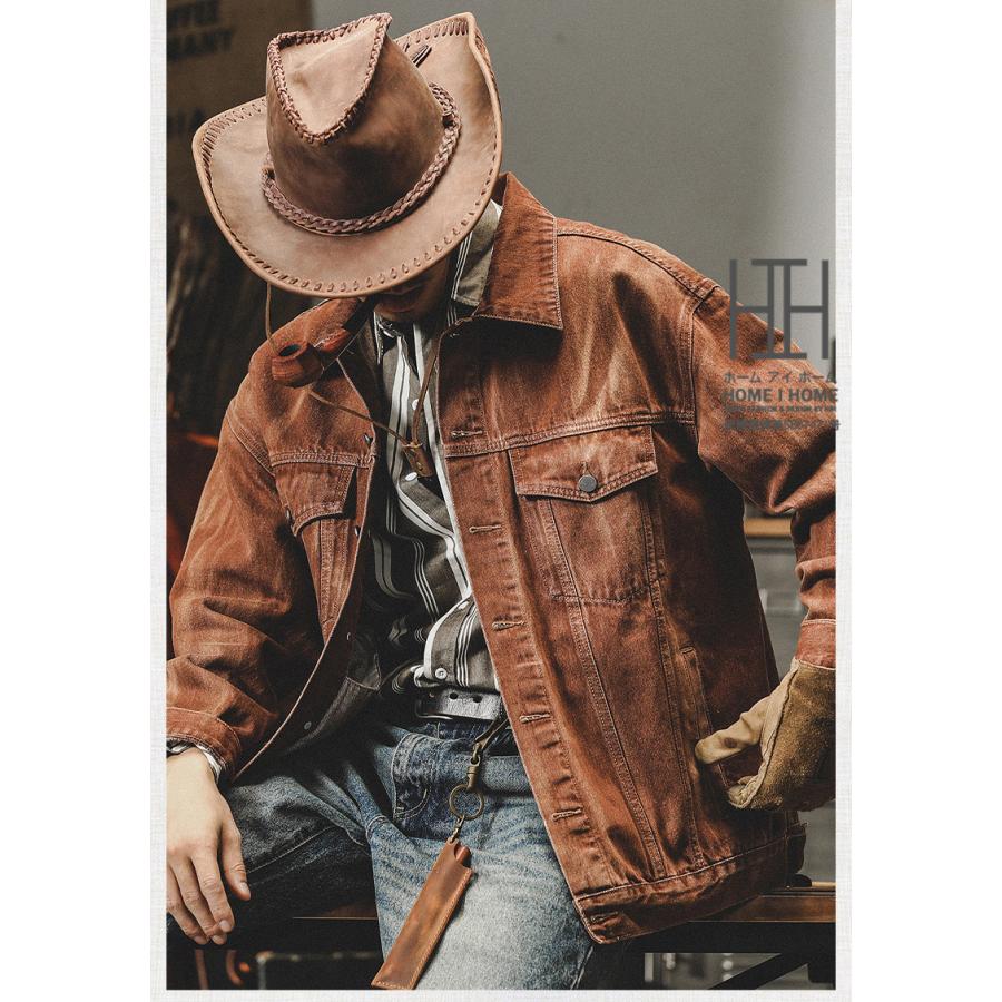 ヴィンテージジャケット デニムジャケット メンズ 色褪せ アウター ウオッシュ加工 ヴィンテージ風 アメカジ 20代 30代 40代 50代 おしゃれ ジージャン Gジャン | ホームアイホーム | 11