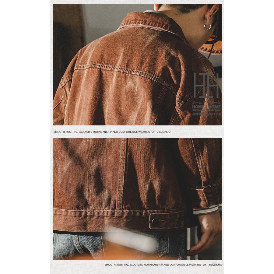 ヴィンテージジャケット デニムジャケット メンズ 色褪せ アウター ウオッシュ加工 ヴィンテージ風 アメカジ 20代 30代 40代 50代 おしゃれ ジージャン Gジャン | ホームアイホーム | 05