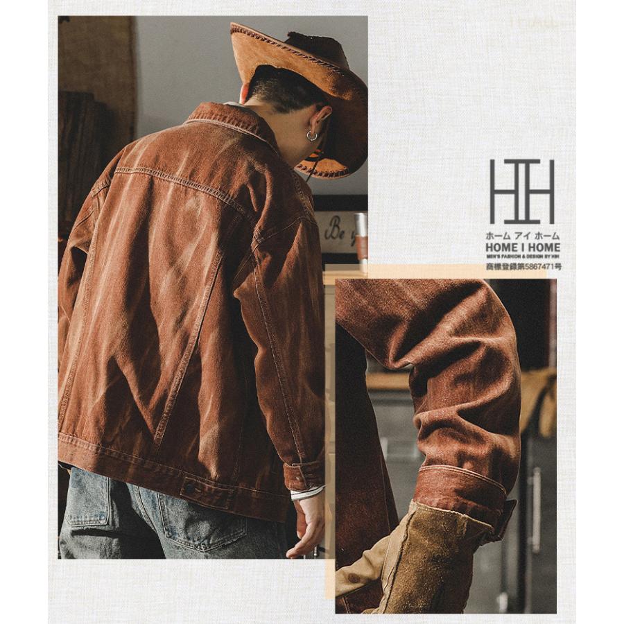 ヴィンテージジャケット デニムジャケット メンズ 色褪せ アウター ウオッシュ加工 ヴィンテージ風 アメカジ 20代 30代 40代 50代 おしゃれ ジージャン Gジャン | ホームアイホーム | 07