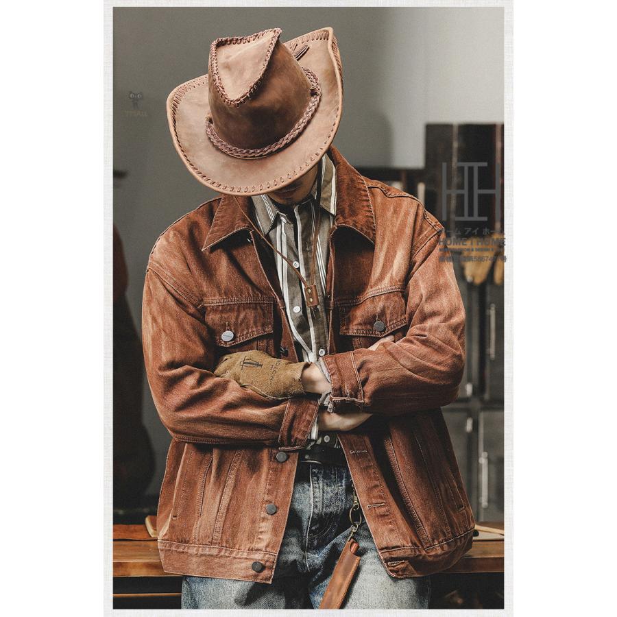 ヴィンテージジャケット デニムジャケット メンズ 色褪せ アウター ウオッシュ加工 ヴィンテージ風 アメカジ 20代 30代 40代 50代 おしゃれ ジージャン Gジャン | ホームアイホーム | 09