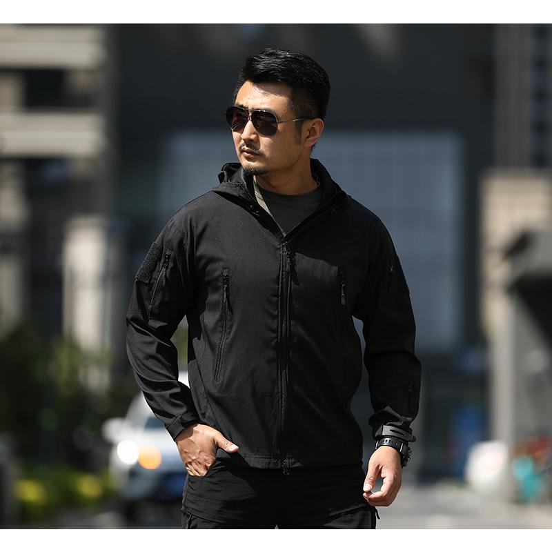 サバゲージャケット ブルゾン メンズ ミリタリーコート 無地 カモフラ 迷彩柄 フード付き 撥水加工 防寒 防風 作業 登山 アウトドアマウンテンパーカー | ホームアイホーム | 12