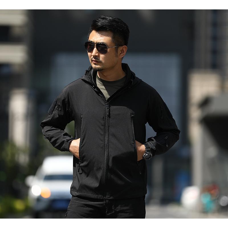 サバゲージャケット ブルゾン メンズ ミリタリーコート 無地 カモフラ 迷彩柄 フード付き 撥水加工 防寒 防風 作業 登山 アウトドアマウンテンパーカー | ホームアイホーム | 13