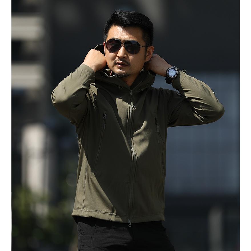 サバゲージャケット ブルゾン メンズ ミリタリーコート 無地 カモフラ 迷彩柄 フード付き 撥水加工 防寒 防風 作業 登山 アウトドアマウンテンパーカー | ホームアイホーム | 14