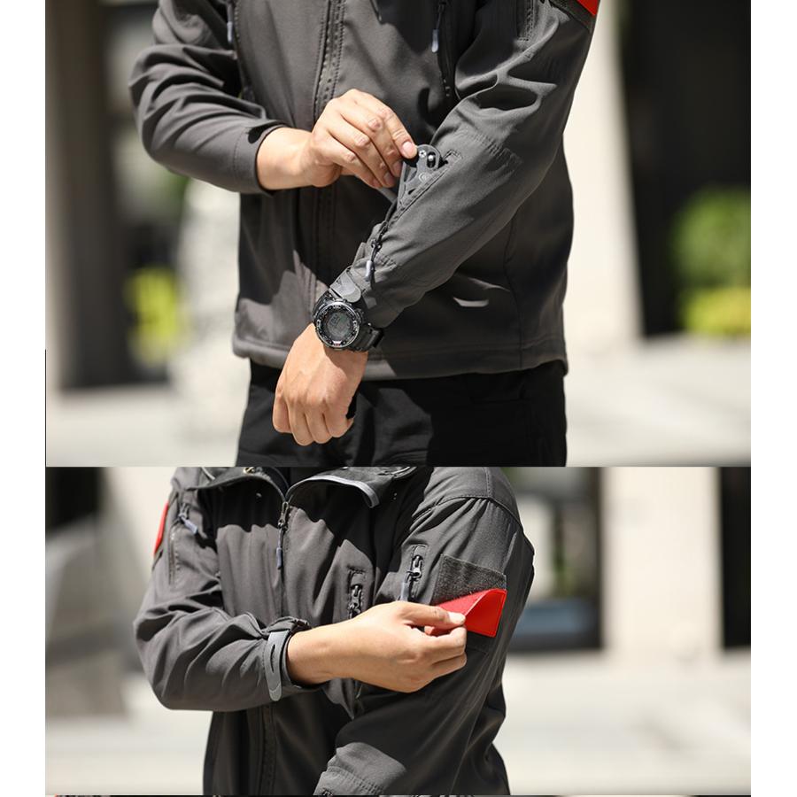 サバゲージャケット ブルゾン メンズ ミリタリーコート 無地 カモフラ 迷彩柄 フード付き 撥水加工 防寒 防風 作業 登山 アウトドアマウンテンパーカー | ホームアイホーム | 17