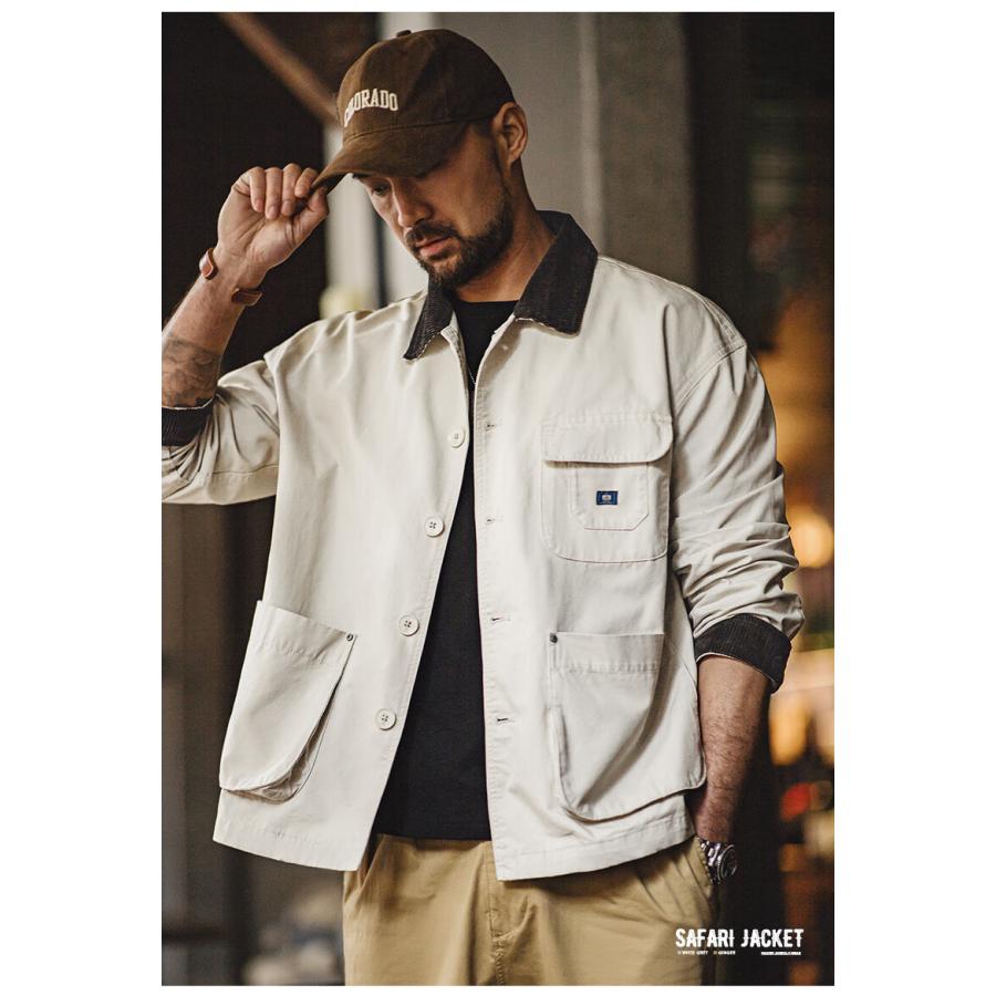 サファリジャケット メンズ ワークジャケット コーデュロイ 切り替え 綿100 大きいサイズ ミリタリージャケット デザイン アメカジ アウトドア ポケット お洒落 | ホームアイホーム | 14
