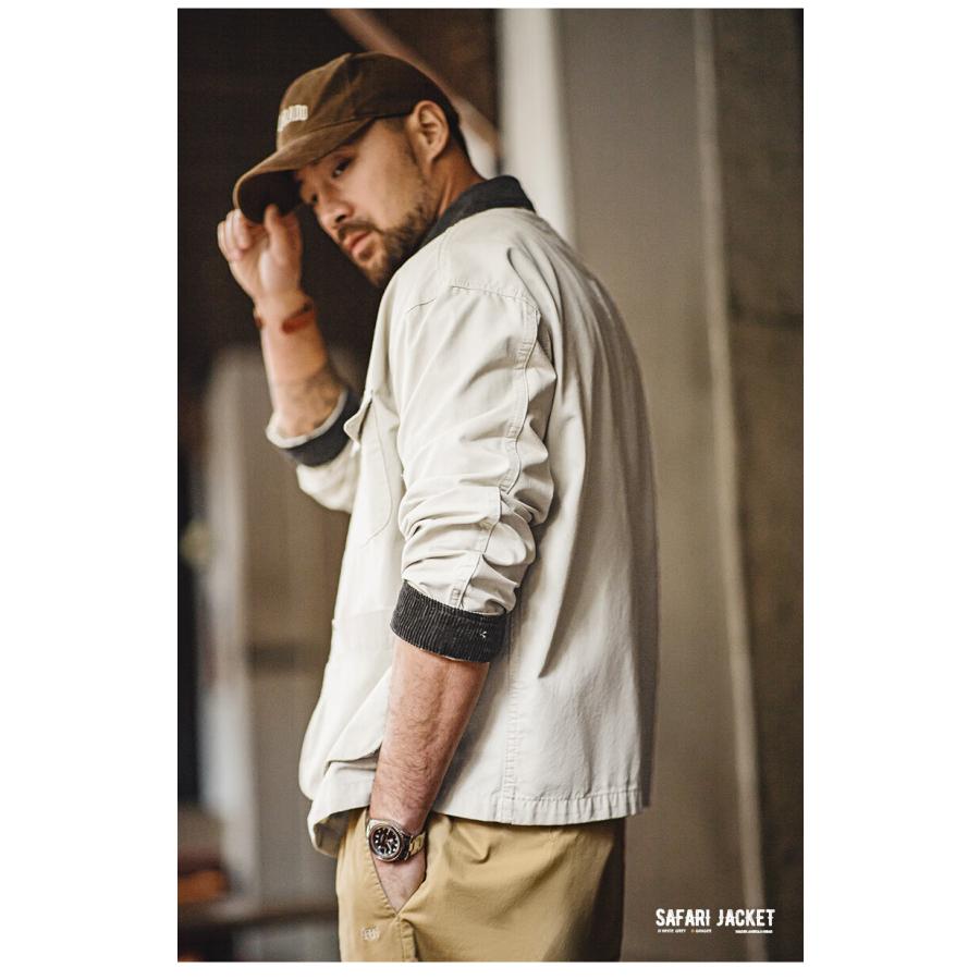 サファリジャケット メンズ ワークジャケット コーデュロイ 切り替え 綿100 大きいサイズ ミリタリージャケット デザイン アメカジ アウトドア ポケット お洒落 | ホームアイホーム | 15