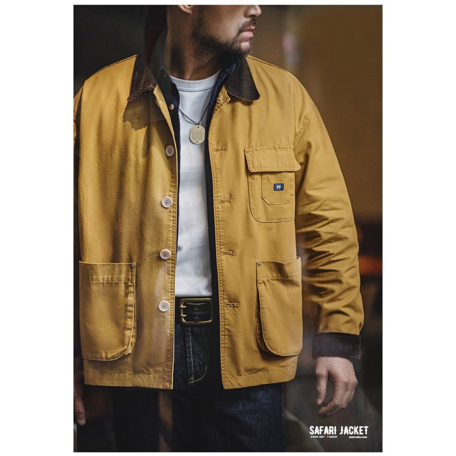 サファリジャケット メンズ ワークジャケット コーデュロイ 切り替え 綿100 大きいサイズ ミリタリージャケット デザイン アメカジ アウトドア ポケット お洒落 | ホームアイホーム | 09