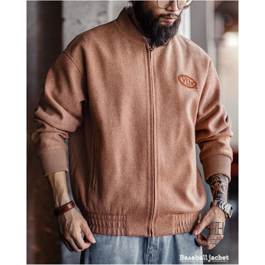 メルトンスタジャン スタジャン メンズ ジャケット スタジアムジャンパー ブルゾン ショート丈 アウター おしゃれ スタジアムジャケット MA-1 MA1 暖かい 防寒 | ホームアイホーム | 10