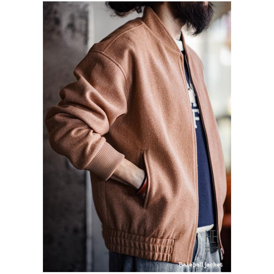 メルトンスタジャン スタジャン メンズ ジャケット スタジアムジャンパー ブルゾン ショート丈 アウター おしゃれ スタジアムジャケット MA-1 MA1 暖かい 防寒 | ホームアイホーム | 09