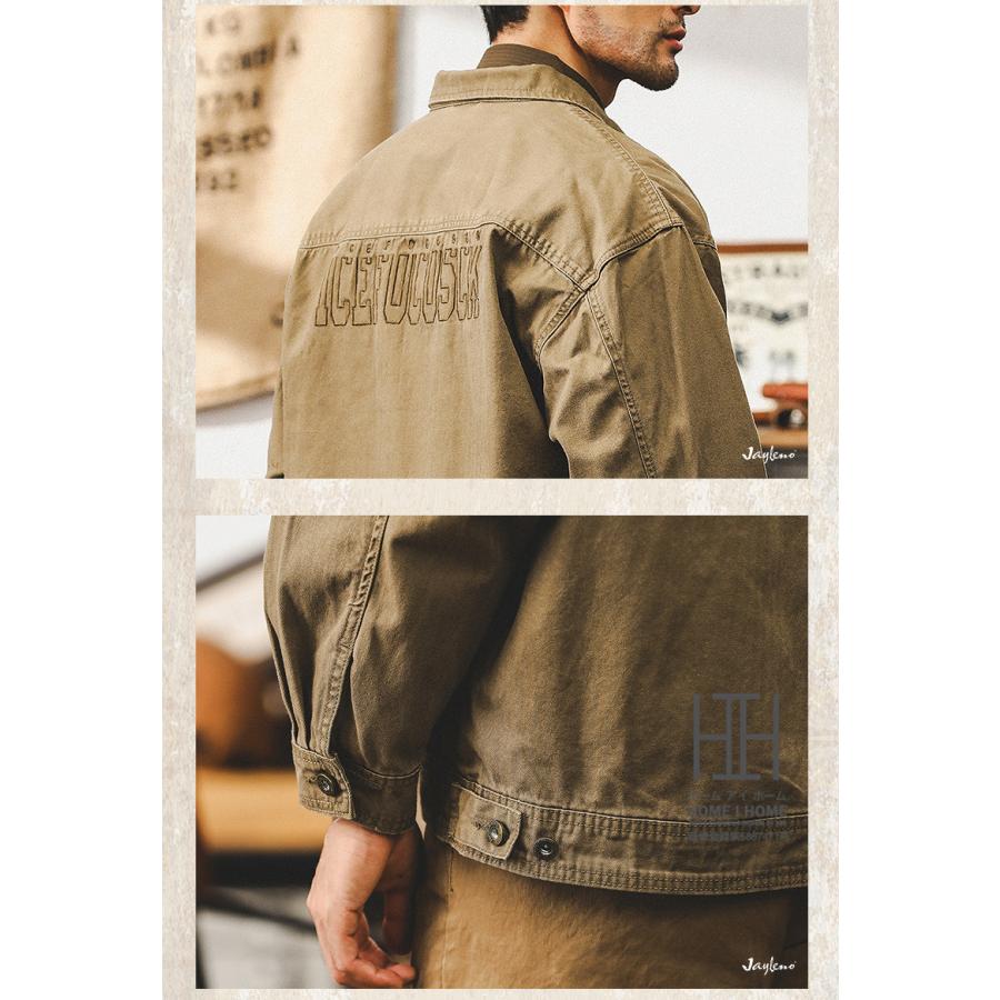 ワークシャツ シャツジャケット カバーオール メンズ 長袖 ヘビーウェイト ヘリンボーン 厚手 CPOシャツ ウォッシュ加工 長袖シャツ ジャンパー 大きいサイズ | ホームアイホーム | 12